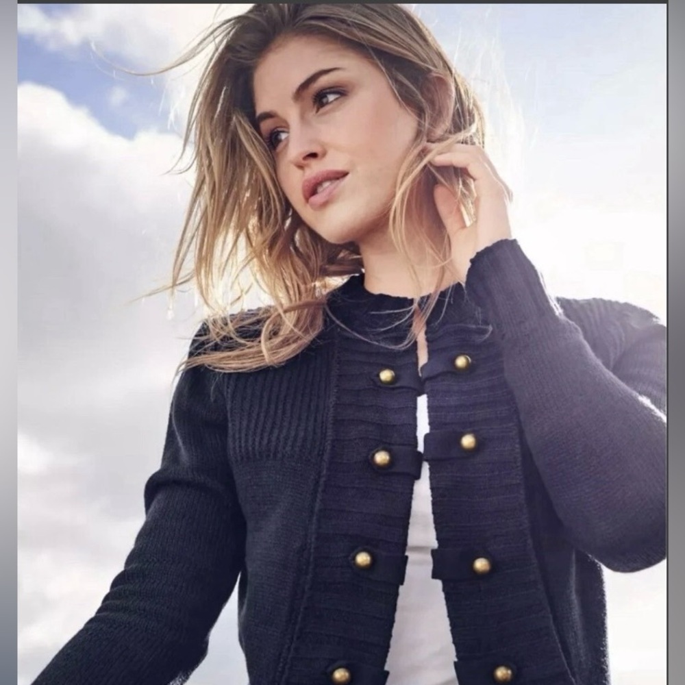 Cotton Wool Tab button detail cardigan - Picture 3 of 13